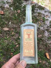 Authentic 1890s Bottle/with Reproduction Label H-9 1/8W-2 1/2T-1 1/2in.