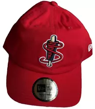 New Era Adjustable Red Lowell Spinners baseball hat with S in the Spinner Logo