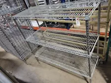 Used Chrome Wire Shelving, 48" x 18", 3 Shelves