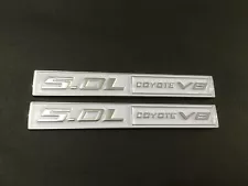 2x 5.0L Coyote Emblems Decal 3D Badge V8 Engine Sticker for Chrome White