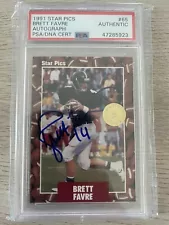 1991 Star Pics - Brett Favre 65 PSA - Rare Auto on Front of Card RC Rookie