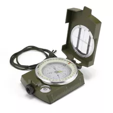 Military Lensatic Sighting Camping Compass w/ Carrying Bag Waterproof