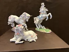 Fine Porcelain Unicorns Princeton Gallery Limited Edition Set of Three