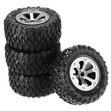 4Pack 1:16 Rubber+Plastic Wheel Tyre Tires For WPL B14 C24 Military Truck RC Car