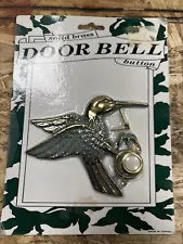 Solid Brass Humming Bird Door Bell Button Patina New Old Merch