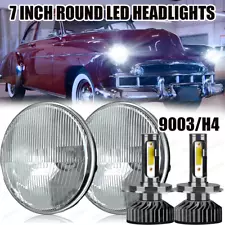 Pair 7" inch Round LED Headlight Hi/Lo Beam For 1949-1952 Chevy Styleline Deluxe