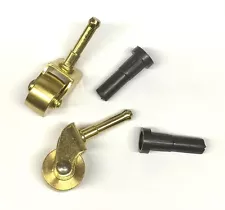 1 Pair New Brass Front Casters/Wheels for Spinet/Console Acoustic Vertical Piano