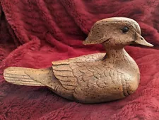 Phase IV Concept Wood Duck Decoy Cast Figure Pecan Shell Wood Resin