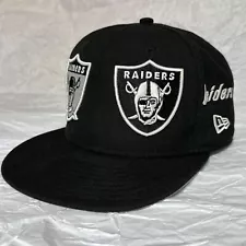 Oakland Raiders 9Fifty New Era Hat Cap Black Gray Snapback Medium/Large Mens NFL