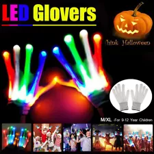 Halloween Light Up Luminous Skull Gloves Party Cosplay Costume Children Day Gift