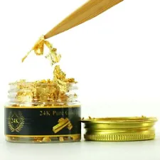 25mg 24K Gold Flakes Edible Genuine Gold Leaf Flakes Decorative Cake Cooking SPA