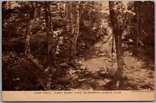 Postcard Camp Trail, Adirondack League Club 1909? Utica, NY First Bisby Lake Eh