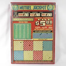 Vintage Punch Board Mutuel Jackpot Game 9x13