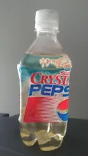 ORIGINAL One FULL CRYSTAL PEPSI 16oz Bottle from 1992 - 1993 Full Clear Cola