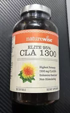 NatureWise Elite 95% 1300 mg CLA Safflower Oil 180 Softgels Exp 08/24