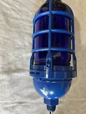 Gamewell Cage Light for Police Call Box with Cobalt Blue Globe