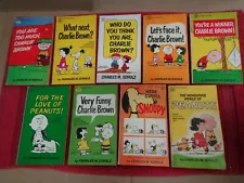 CHARLIE BROWN BOOKS - 1967 & 1968 PRINTINGS (9) SOFT COVER CLASSICS