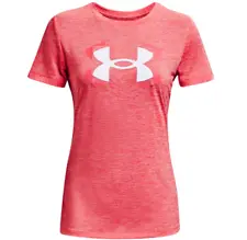 Under Armour Women's Tech Twist Graphic Short Sleeve Shirt Peachy/Pink NWT M