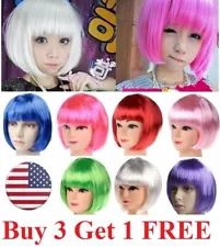 Sexy BOB Full Wig Multiple Colors Cosplay Costume Anime Halloween Party Hair USA