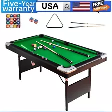 Foldable Pool Table Portable Folding Billiard Table for Adults Kids 3 in 1 5.5FT