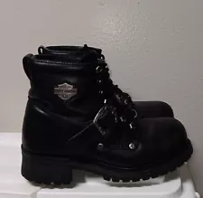 HARLEY DAVIDSON Womens 8 Leather Motorcycle Safety Steel Toe Boots ASTM F2413-05