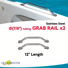 Oceansouth Two Boat Grab Rails 12" x 7/8" Stainless Steel