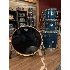 Used Sonor Designer Birch 4pc Drum Set Birdseye Azure