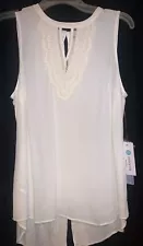 Price DROP! Women’s Top Off White Sleeveless Dressy Lace NICE!