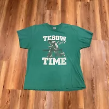 Tim Tebow “Tebow Time” Unisex Green X-Large T Shirt XL