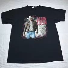 2012 Jason Aldean Concert Tour Country Singer Black T-Shirt Size Large