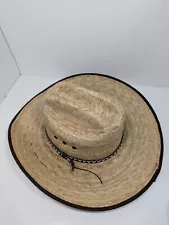 Bullhide Hats WIDE OPEN Palm Leaf Straw Cowboy Western Hat 7-1/8 Made In Mexico