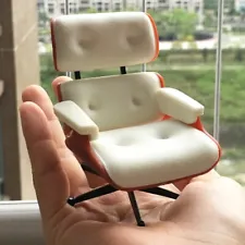 DANISH MODERN 50'S DESIGNER LOUNGE CHAIR 1:12 MINIATURE MINI CHAIR Classic White