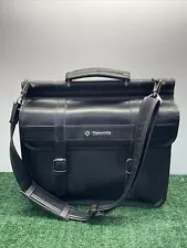 Samsonite Leather Business FlapOver Case Black 16x13”