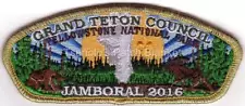 Grand Teton Council 2016 SA-419 Jamborall Yellowstone Nat Parks Centennial Mint