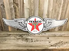 Texaco Gasoline Oil Wings Logo 23" Large Metal Tin Sign Garage Man Cave Gas New