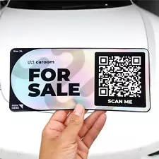 Car for Sale Sign - 4 Pack I App Included for Easy Vehicle Listing I Premium Sti