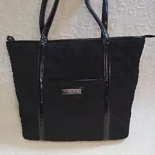 Vera Bradley Black Quilted Tote Bag Medium See Pics For Condition