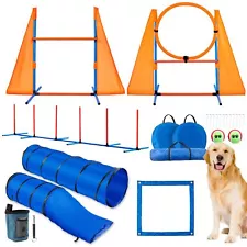 Dog Agility Course Backyard Set, Portable Agility Training Equipment for Dogs...