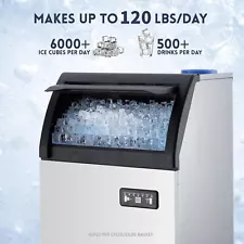 120LBS/24H Commercial Restaurants Ice Maker Machine Freestanding Undercounter