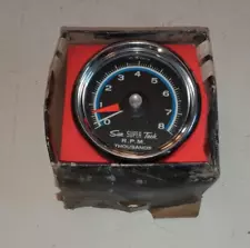 OLD VINTAGE SUN TACHOMETER MODEL SST 802 2 BLUE LINE SUPER TACH 8000 RPM HOT ROD