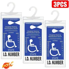 3 x Handicap Placard Holder Disabled Parking Permit Protector Mirror Tag SleeveU