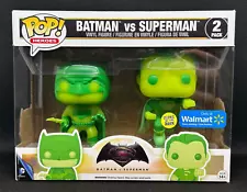 Funko Pop Batman vs Superman DC Heroes Walmart Exclusive Green Glows 2 Pack