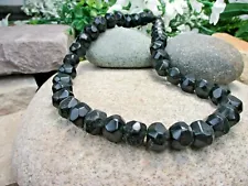 BLACK LUCITE BEAD Authentic VINTAGE 19 Inch Necklace *SALE $1 Ship