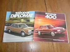 1983 Dodge 400 Diplomat Sales Brochure - Vintage - Two for One