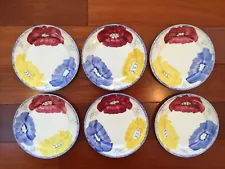 Blue Ridge Southern Potteries Flamboyant Bread Dessert Plates Set of 6