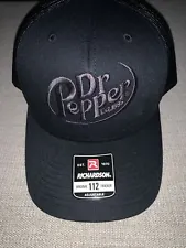 Dr Pepper Adjustable Original 112 Trucker Hat All Black Adult