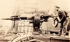 ANTIQUE REPRO PHOTOGRAPH 1930'S WHALING HARPOON GUNNER VERY COOL