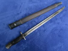 VINTAGE ORIGINAL M1907 BRITISH SMLE BAYONET AND SCABBARD MADE BY REMINGTON 1915