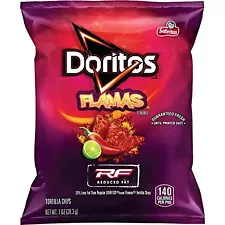 Doritos Reduced Fat Tortilla Chips, Flamas Flavored, 1 Ounce (Pack of 72)