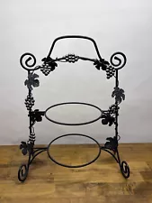 Wrought Iron Tiered Serving Tray Tower Plate Rack Cake Stand 20” Large